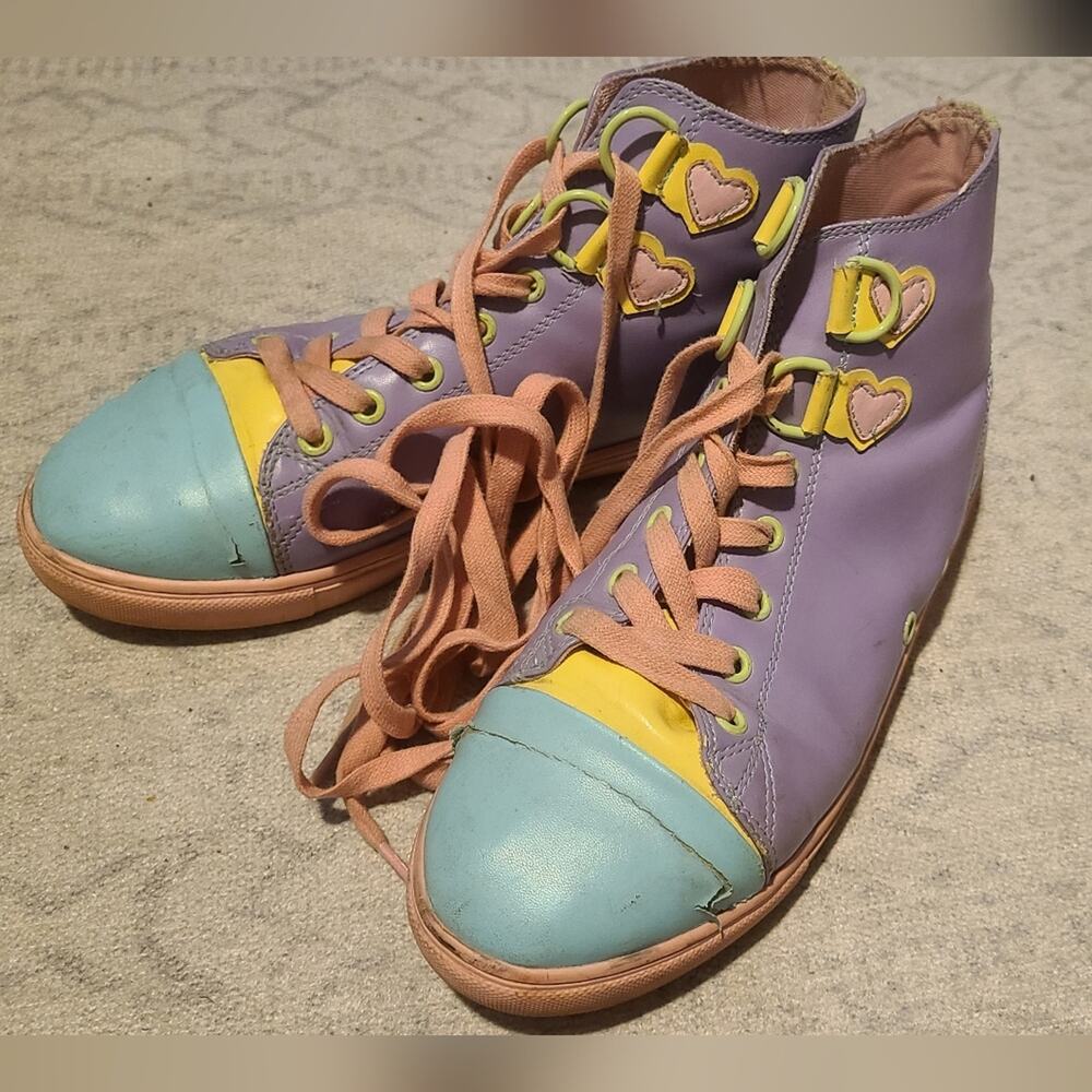 DONATING 6/1 Strange Cvlt Pastel Hearts Chelsea Hi-Top Sneaker